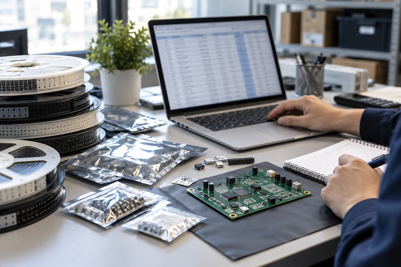 Electronic parts purchasing workspace